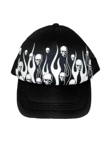 Acquista Cappellino Trucker "Skull And Flames" a prezzo scontato