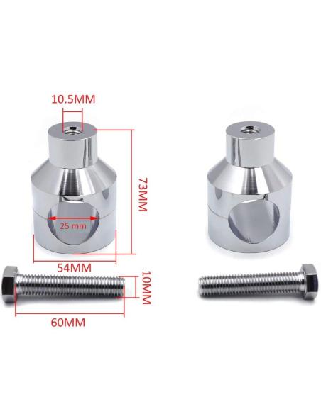 2" ROUND RISERS IN CHROME ALUMINUM