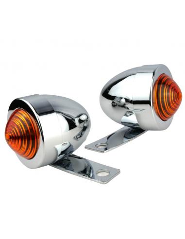 CHROME TURN SIGNALS BULLET TYPE WITH PLATE