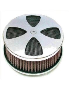 HIGH PERFORMANCE  MALTESE CROSS CHROMED  AIR CLEANER