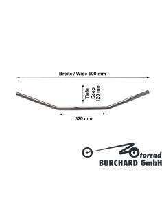 GUIADOR "DRAG STYLE X-WIDE" CROMADO DE 90CM 22MM 2