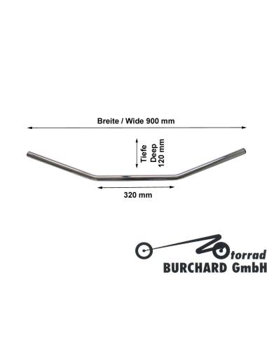 GUIDON "DRAG STYLE X-WIDE" 90CM CHROMÉ 22MM