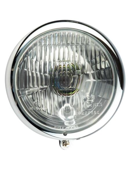 5 3/4-INCH CONICAL CHROME HEADLAMP APPROVED