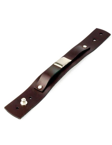 ADJUSTABLE BROWN LEATHER BRACELET 24 X 3 CM.