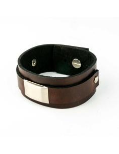 Comprar Pulsera De Piel Marrón Ajustable De 24 X 3 Cm. a precio de oferta