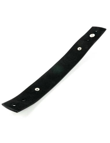BRACELET EN CUIR NOIR AVEC BANDE DÉCORATIVE