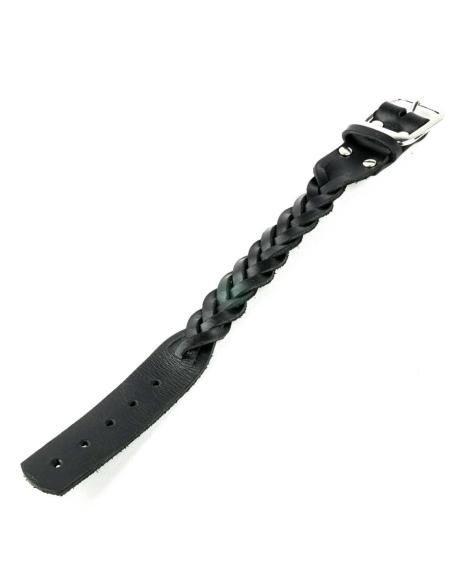 BRACELET EN CUIR TRESSÉ AVEC FERMETURE À BOUCLE