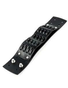BLACK LEATHER BRACELET ADJUSTABLE LINES 2