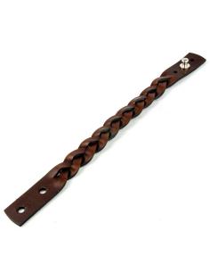BROWN BRAIDED LEATHER BRACELET 2