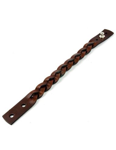 Pulsera Marrón De Cuero Trenzada | Precio Oferta