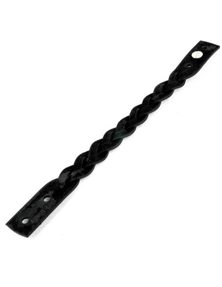 BRACELETE DE COURO TRANÇADO CASTANHO