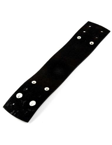 PULSEIRA DE COURO CASTANHO 24X5 CM. COM 5 TIRAS DECORATIVAS