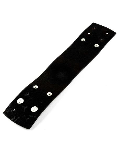 Comprar Brazalete De Cuero Marrón De 24X5 Cm. Con 5 Tiras Decorativas a precio de oferta