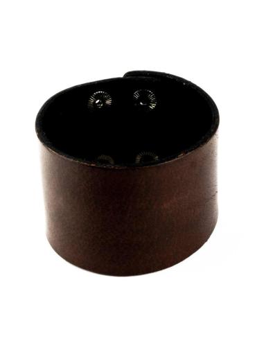 BROWN SMOOTH LEATHER BRACELET 23X5 CM.