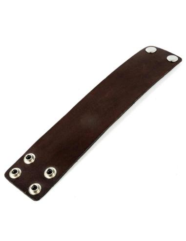 BROWN SMOOTH LEATHER BRACELET 23X5 CM.