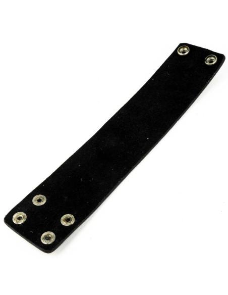 Comprar Pulsera Brazalete De Cuero Marron Liso De 23X5 Cm. a precio de oferta
