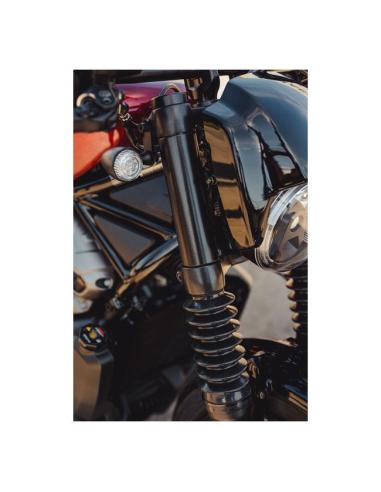 CACHES DE TUBE SUPÉRIEUR DE FOURCHE CULT-WERK LONG NOIR BRILLANT HD RH975 NIGHTSTER