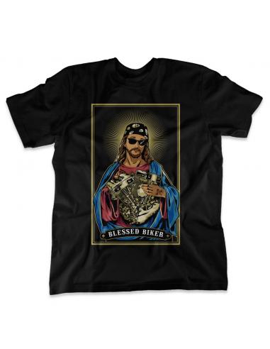 BLESSED BIKER SHORT SLEEVE T-SHIRT BY FREE HOLES