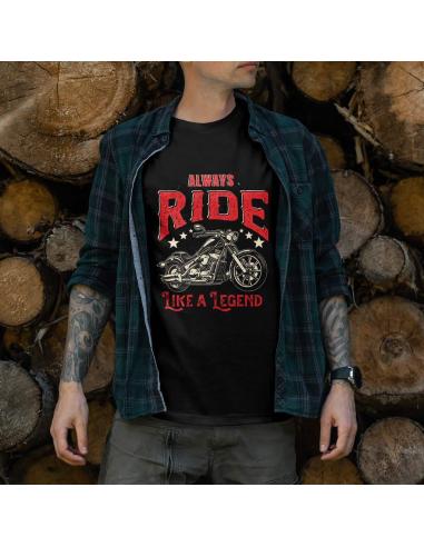 Acquista T-Shirt a Maniche Corte Ride Like A Legend a prezzo scontato
