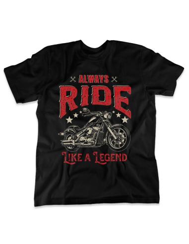 Acquista T-Shirt a Maniche Corte Ride Like A Legend a prezzo scontato