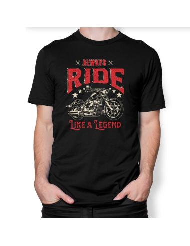 Acquista T-Shirt a Maniche Corte Ride Like A Legend a prezzo scontato