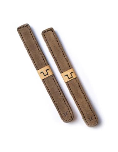 Comprar Abrazaderas De Piel Marrón Tabaco Para Cables Trip Machine a precio de oferta