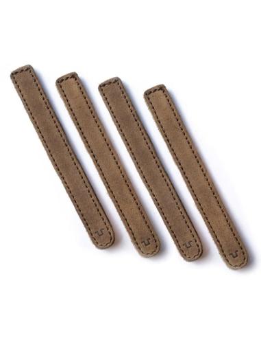 BRAÇADEIRAS DE COURO MARROM TABACO PARA CABOS DE TRIP MACHINE
