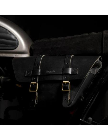 SACOCHE GAUCHE TRIP MACHINE WINGMAN NOIRE POUR ROYAL ENFIELD INTERCEPTOR ET CONTINENTAL