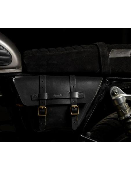 SACOCHE GAUCHE TRIP MACHINE WINGMAN NOIRE POUR ROYAL ENFIELD INTERCEPTOR ET CONTINENTAL