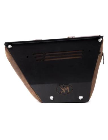 TRIP MACHINE WINGMAN LEFT SADDLEBAG TOBACCO BROWN FOR ROYAL ENFIELD INTERCEPTOR AND CONTINENTAL