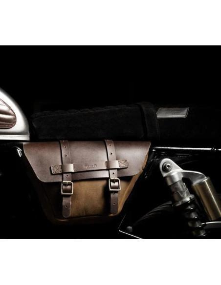 Comprar Alforja Trip Machine Wingman Izquierda Marron Tabaco Para Royal Enfield Interceptor Y Continental a precio de oferta