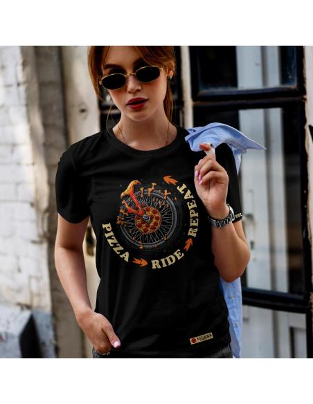 Acquista Maglietta Femminile Pizza Ride Repeat in offerta