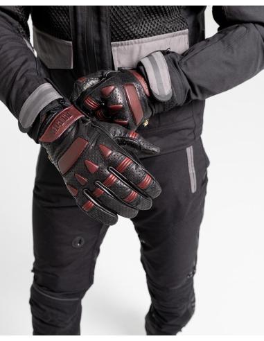 GANTS D'ÉTÉ BY CITY PILOT II BLACK AND RED