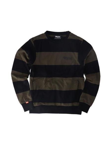 MOLETOM ROEG SHAWN STRIPES ARMY/BLACK