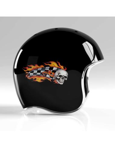 Acquista Calca Uv 16X13Cm Skull Checkers And Fire Destra a prezzo scontato