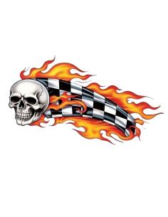 Comprar Calca Uv 16X13Cm Skull Checkers And Fire Izquierda a precio de oferta