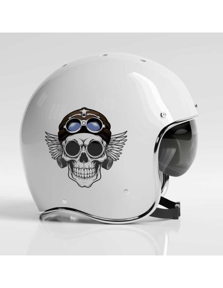 Decalque Uv 16X15 Aviator Skull | Preço Promocional