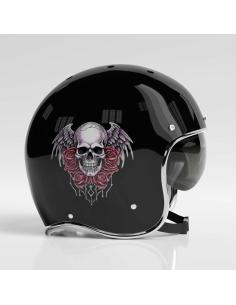 DECALQUE UV 16X15 PINK SKULL ROSES WINGS 2