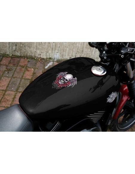 Decalque Uv 16X15 Pink Skull Roses Wings | Preço Promocional