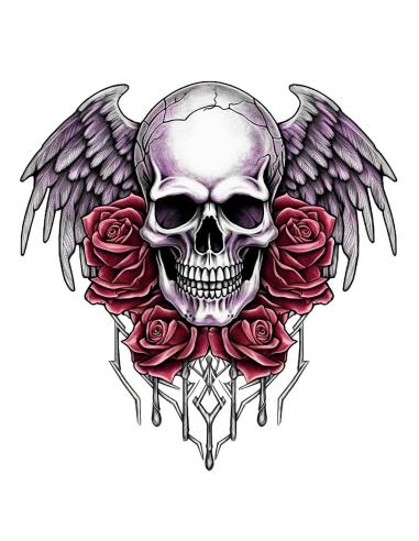 Acquista Calca Uv 16X15 Pink Skull Roses Wings a prezzo scontato