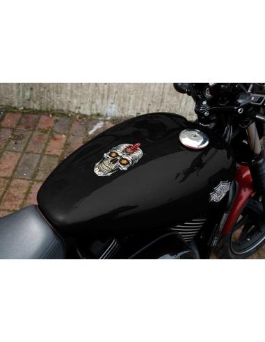 Autocollant Uv 10X16Cm Spark Plug Skull | Prix Promo