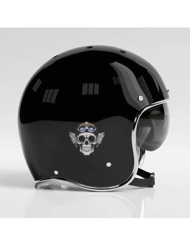 UV DECAL 7.5X7.5CM AVIATOR SKULL