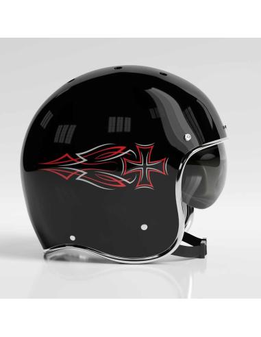 Autocollant Uv 15X5 Cm Pin Stripe Cross Red Grey | Prix Promo