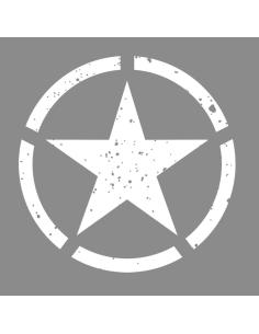 DECALQUE UV 8CM ARMY STAR WHITE