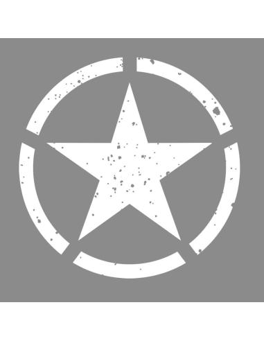 DECALQUE UV 8CM ARMY STAR WHITE