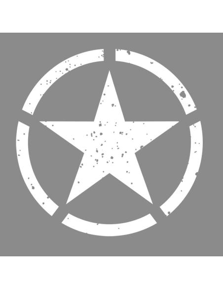 DECALQUE UV 8CM ARMY STAR WHITE