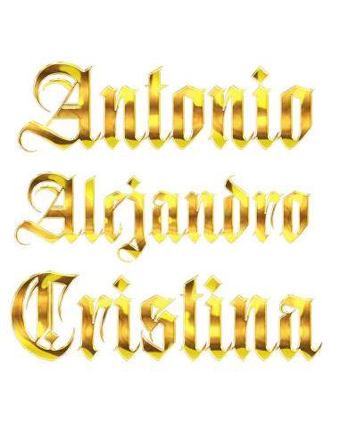 UV DECAL GOTHIC GOLD PERSONALIZED WITH YOUR NAME