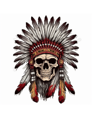 UV DECAL 6X8 CM INDIAN CHIEF SKULL