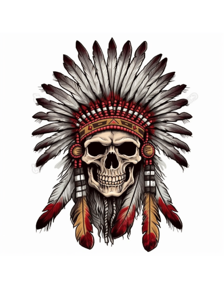 DECALQUE UV 6X8 CM INDIAN CHIEF SKULL