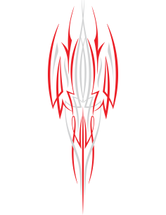 UV DECAL 8X3 CM PINSTRIPE BARSTOW RED AND GREY